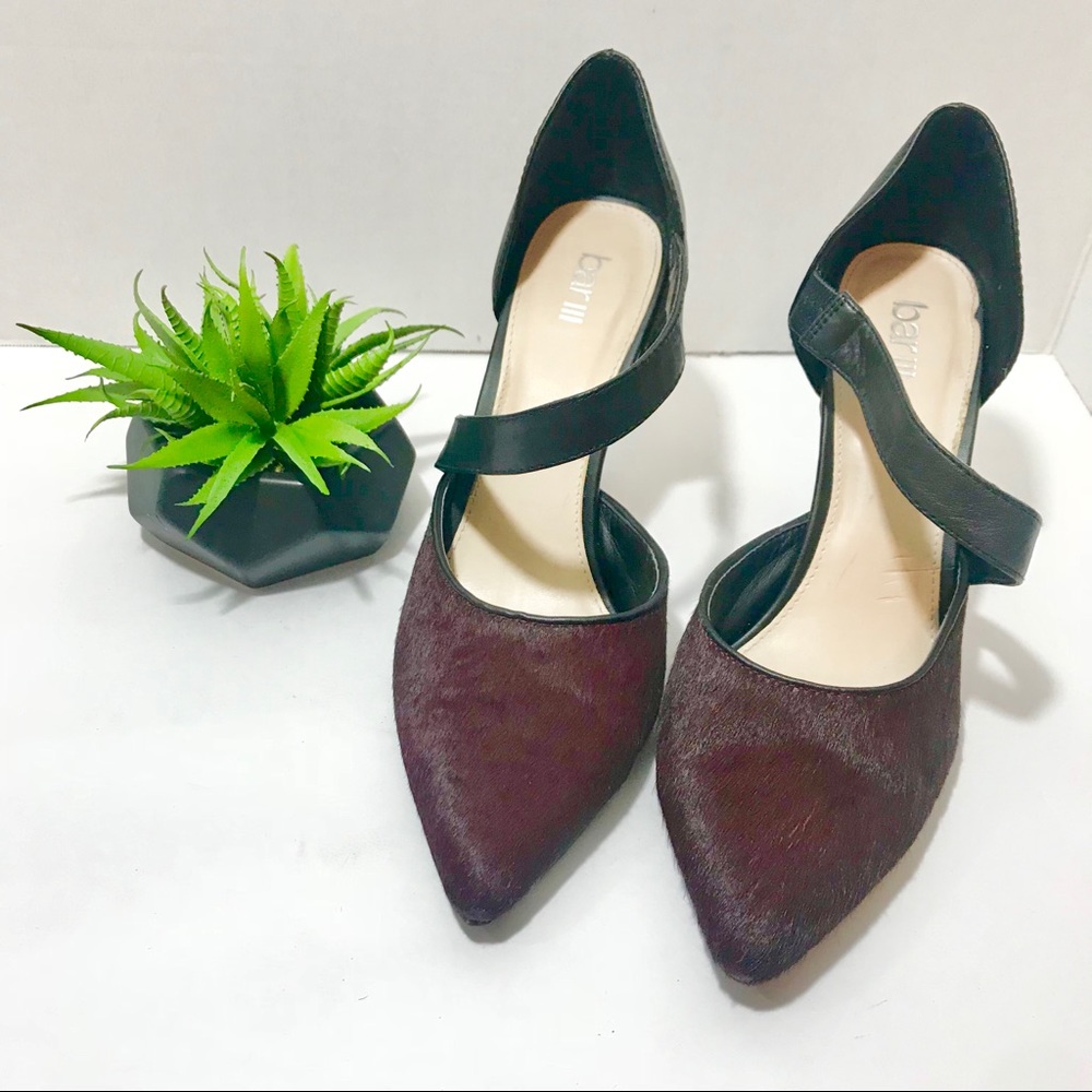 🌸 Bar III Burgundy Faux Calf Hair Heels 🌸